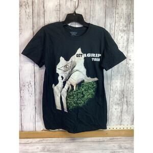 Get A Grip Tour Men's Black Casual Rock Music Graphic Short Sleeve T-Shirt S